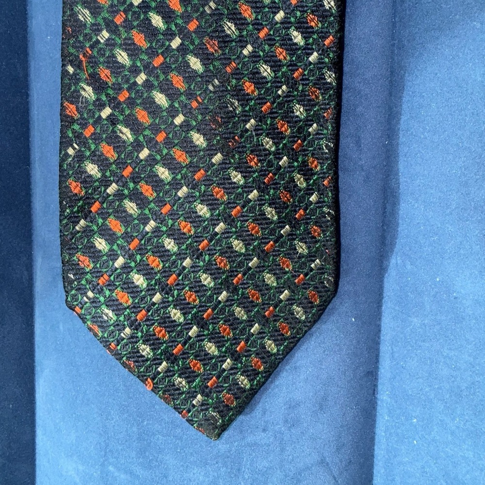 Barneys New York Geometric Space Age Tech Mens Neck Tie Italian Silk Made in USA - Picture 3 of 6